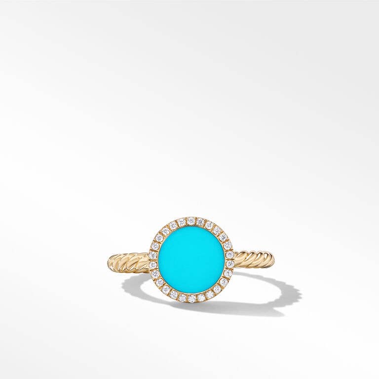 Turquoise and Pave Diamond Ring