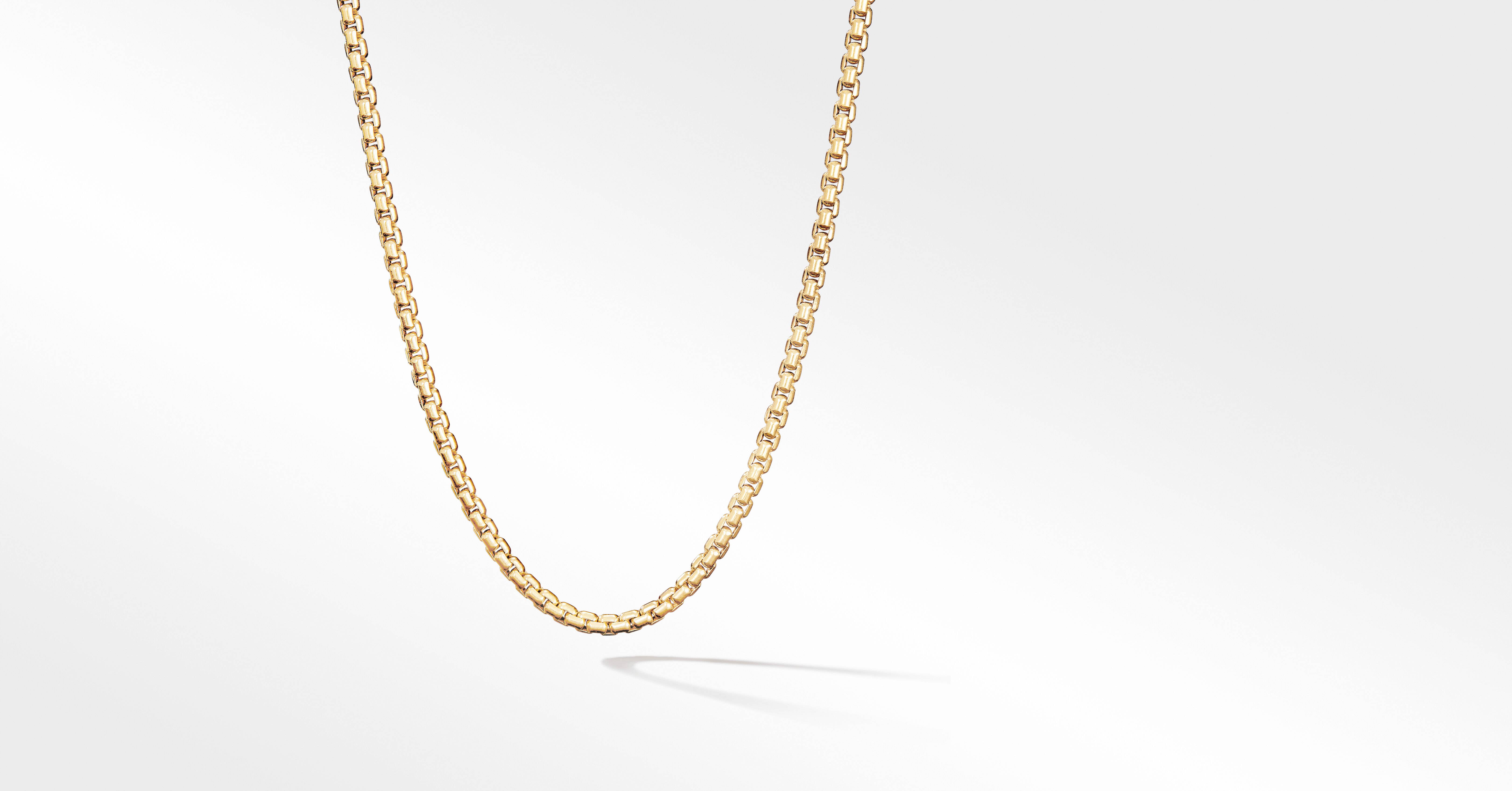 Box Chain Necklace in 18K Yellow Gold, 3.4mm