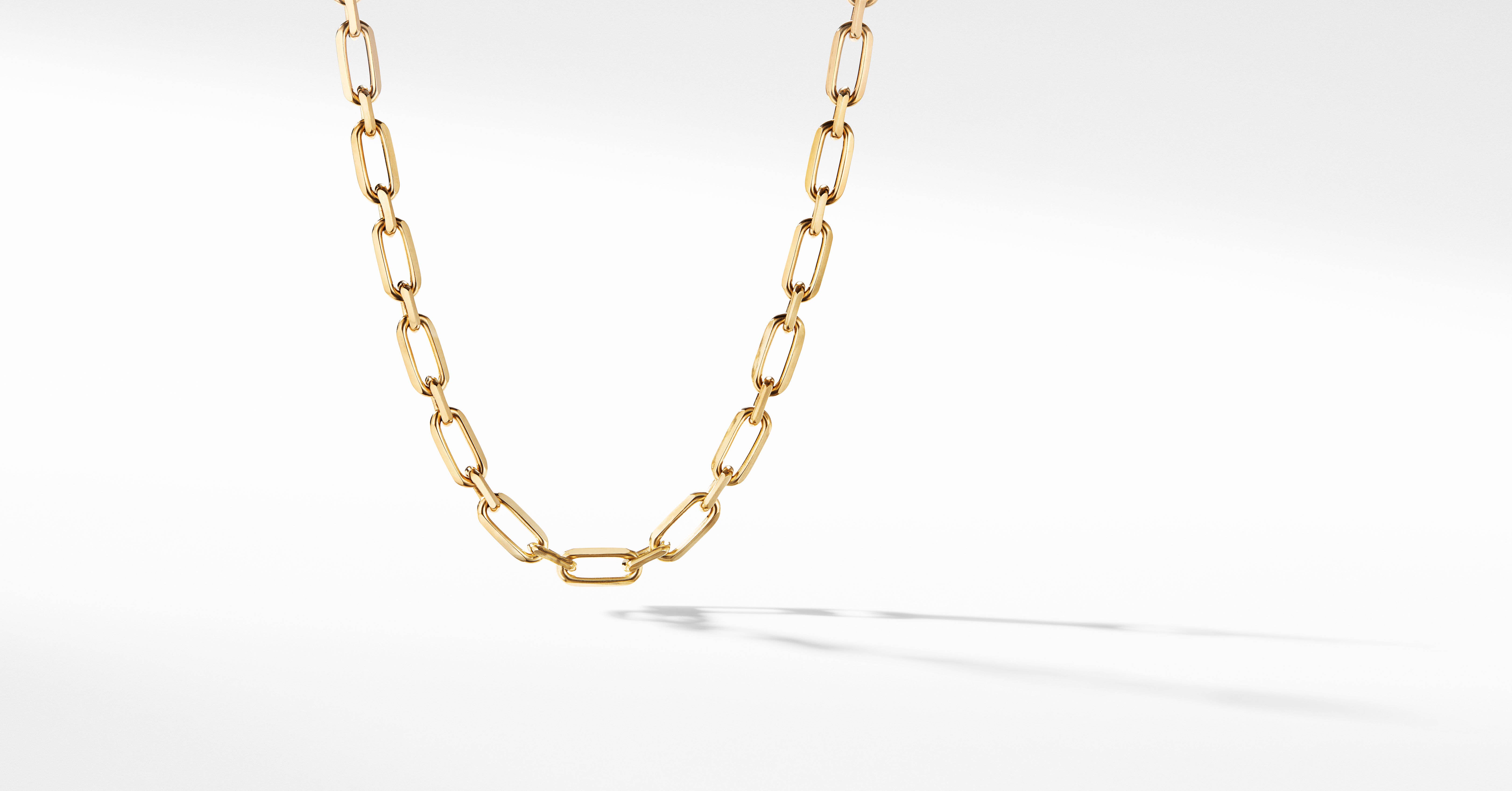 long gold chain link necklace