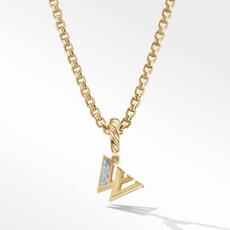 Louis Vuitton 18K Diamond LV Volt Pendant Necklace