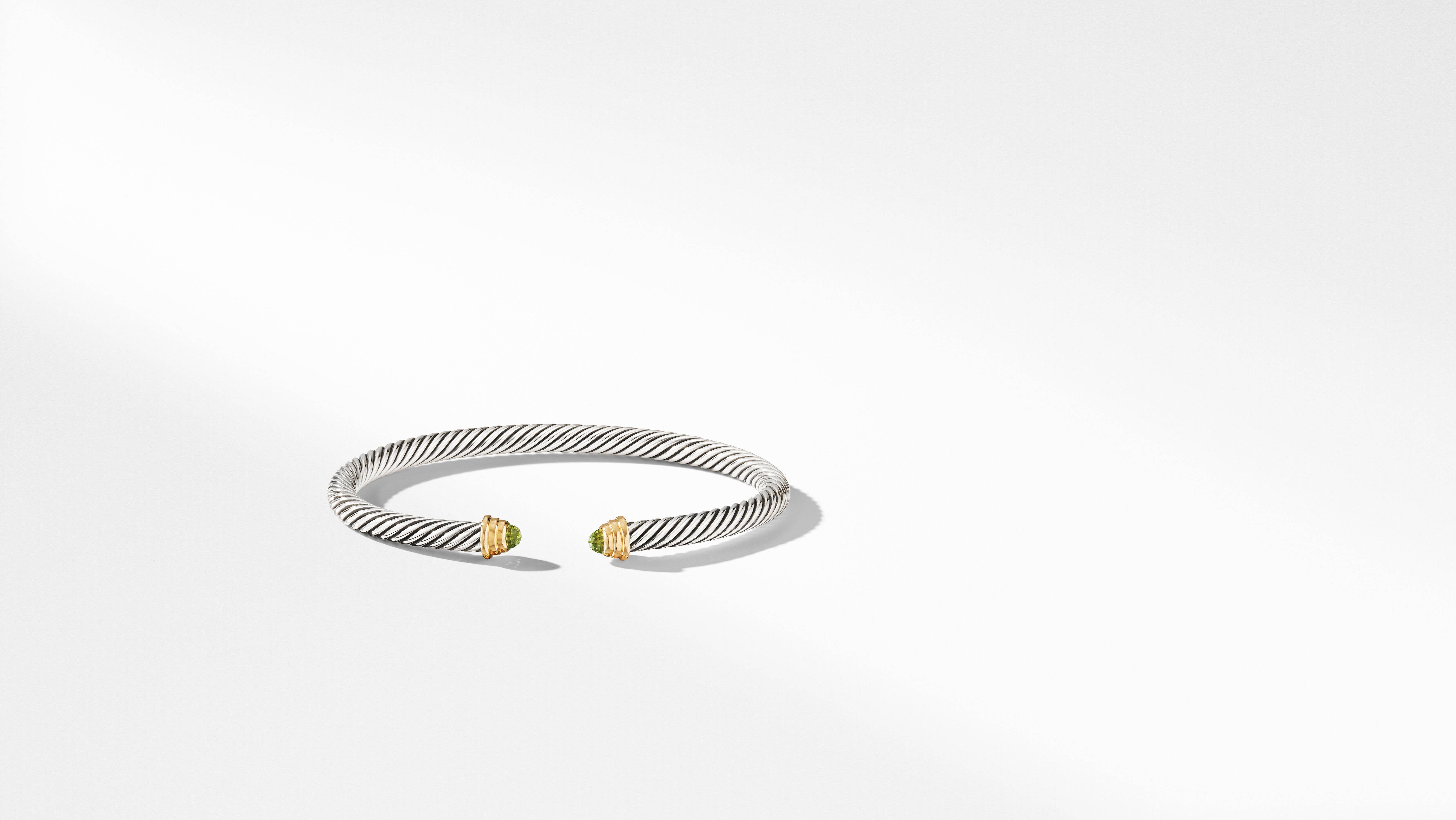Cable Kids Buckle Bracelet in Sterling Silver with 14K Yellow Gold