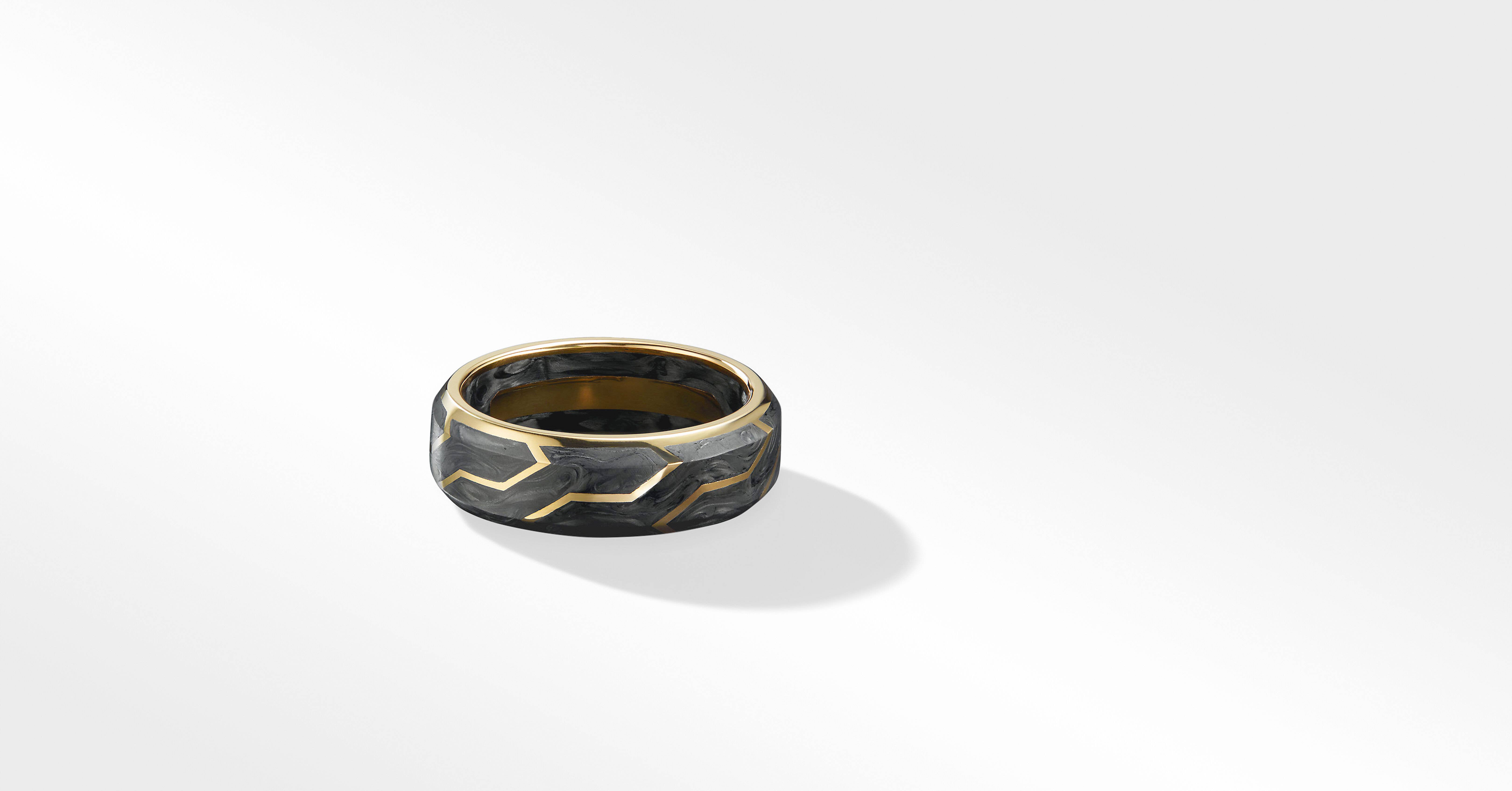 Forged Carbon Band Ring with 18K Yellow Gold | David Yurman