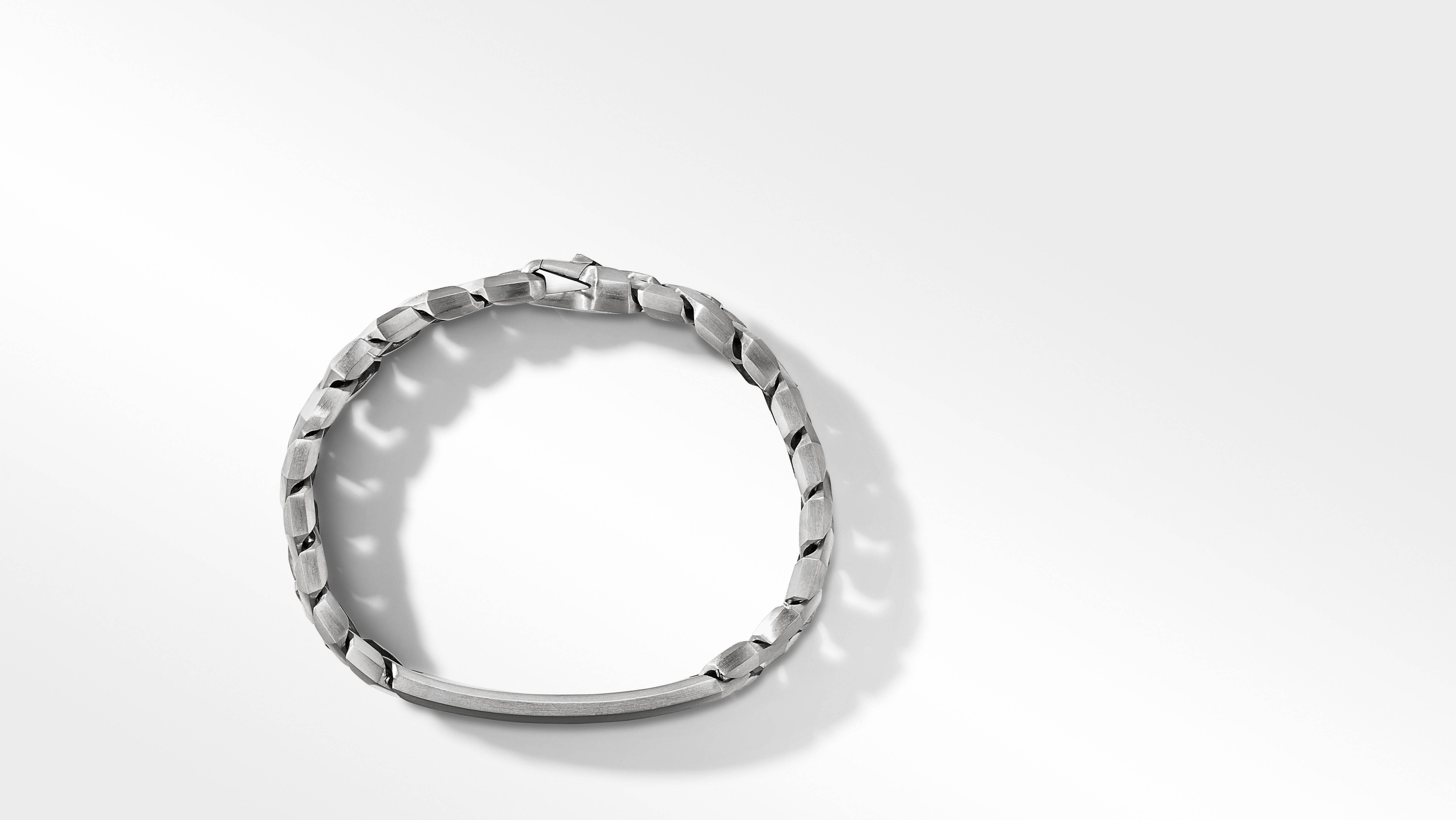 Curb Chain Angular Link Bracelet in Sterling Silver, 8.7mm