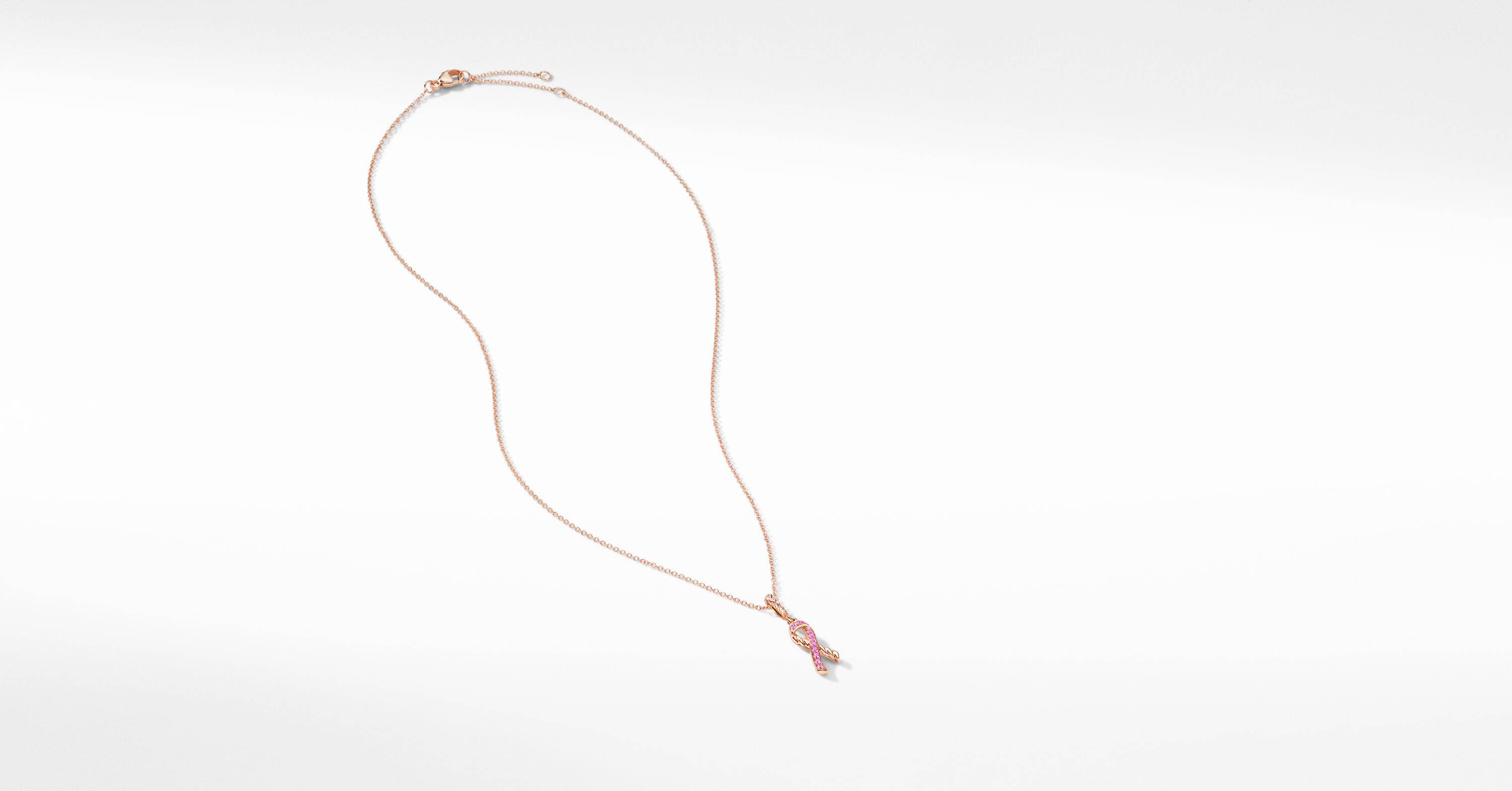 Cable Collectibles® Ribbon Chain Bracelet in 18K Rose Gold with Pavé Pink  Sapphires