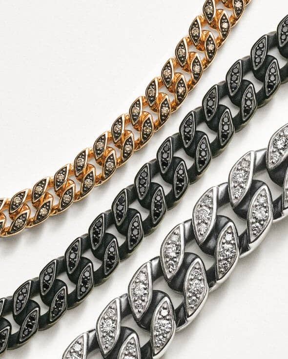 Three David Yurman Curb chains.