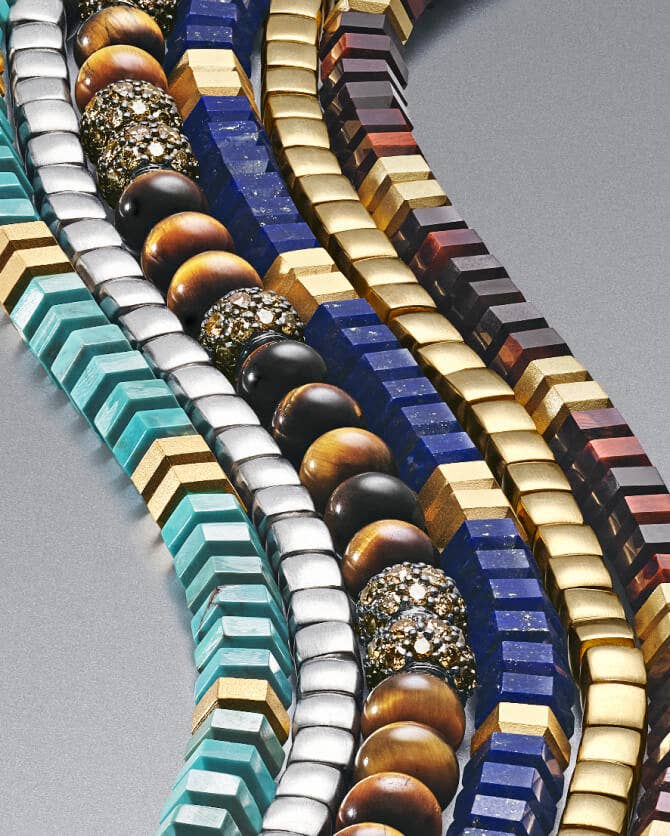 Six David Yurman Spiritual Bead chains.