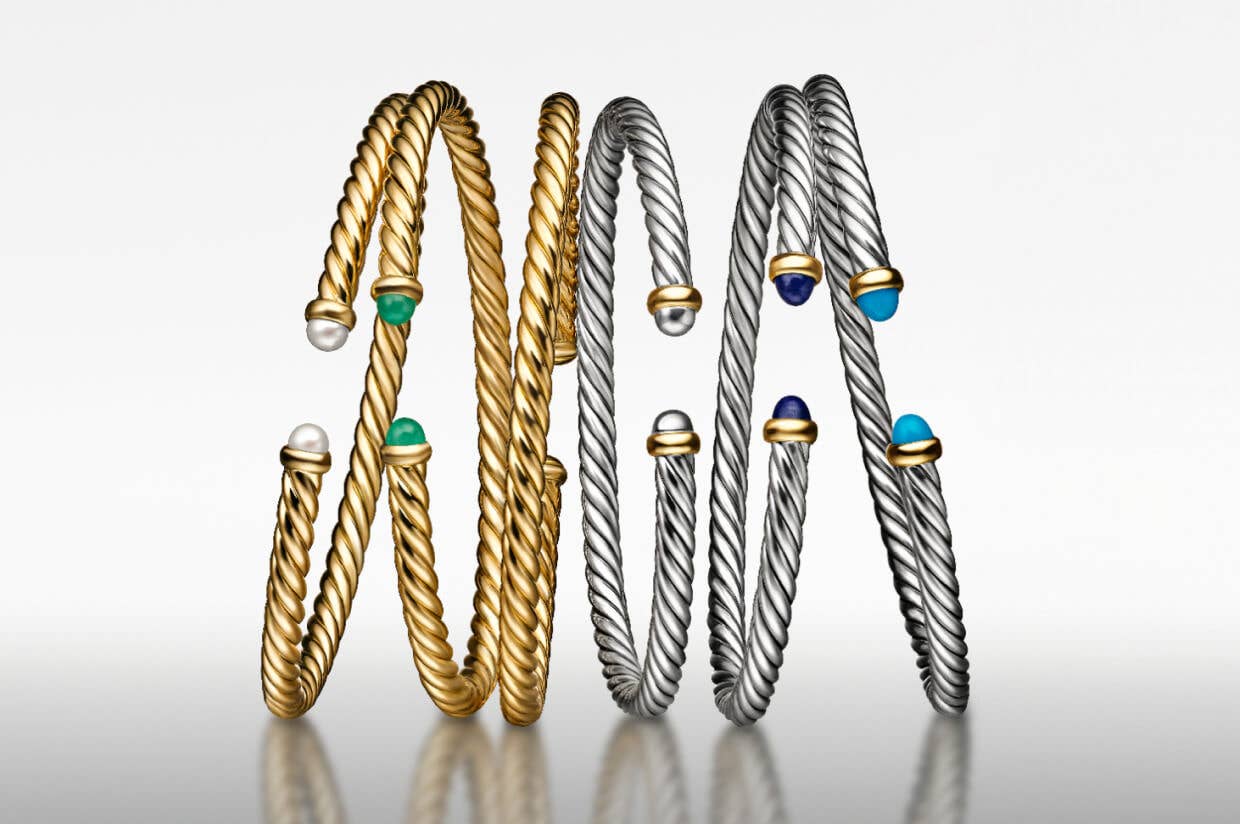 Six David Yurman Cable bracelets