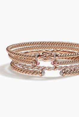 Bracelets « Cable » David Yurman en or rose.