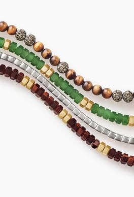 Four David Yurman beaded bracelets.