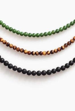 Three David Yurman bead necklaces.