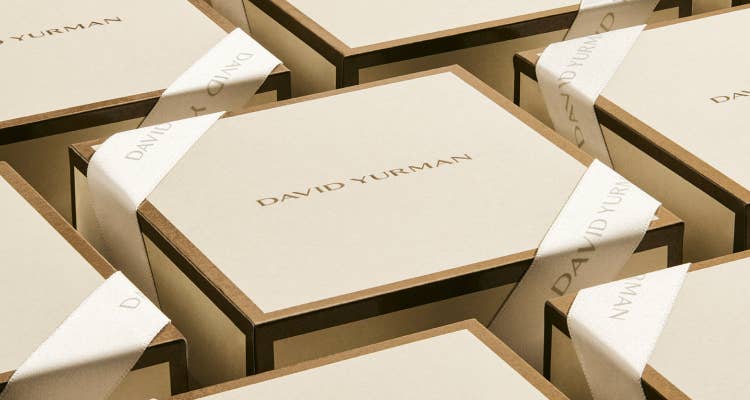 David Yurman's signature fawn colored packaging.