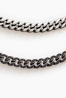 Four David Yurman curb chain necklaces.