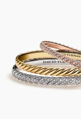 David Yurman Sculpted Cable bangle bracelets.