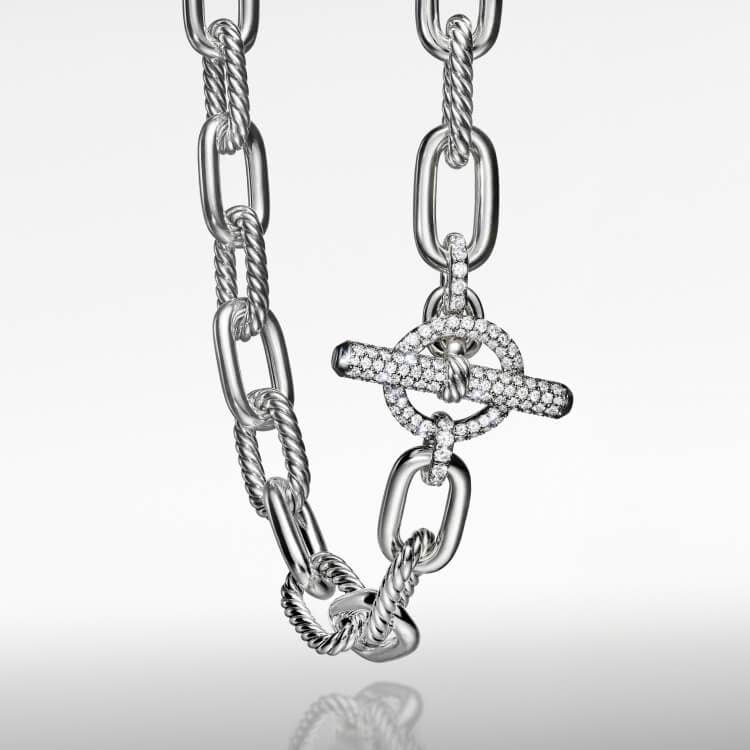 A David Yurman Madison chain with diamonds.