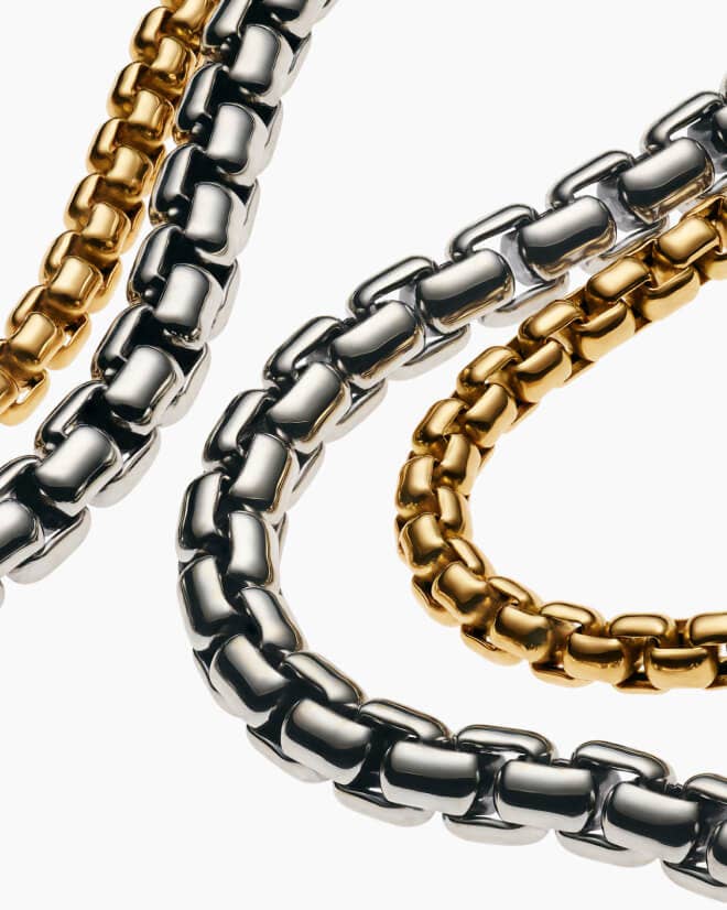 David Yurman's Box chains for men.