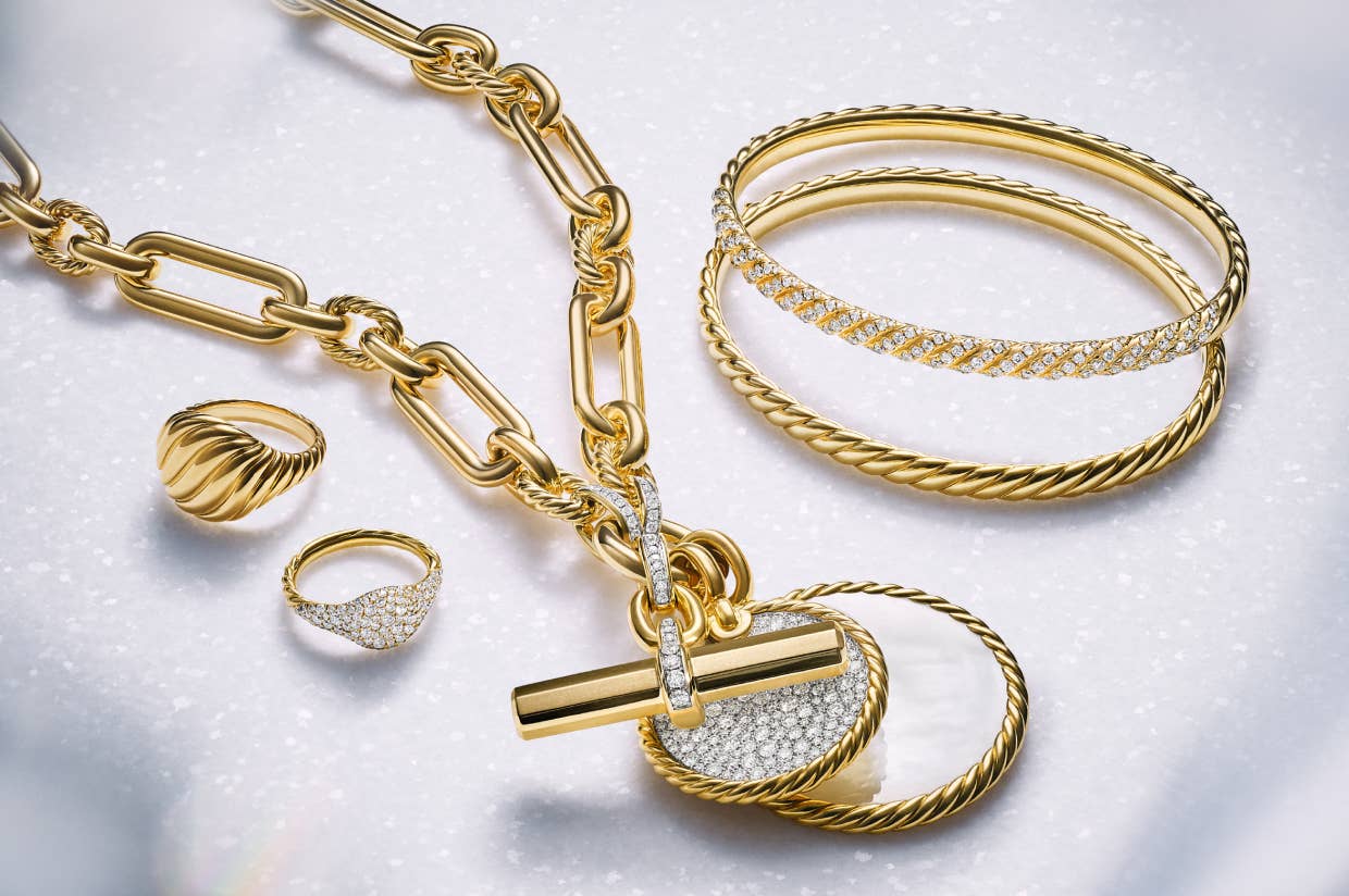 Petite Pavé Huggie Hoop Earrings in 18K Yellow Gold with Diamonds, 14mm
