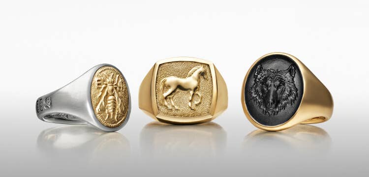 David Yurman's Petrvs signet rings.