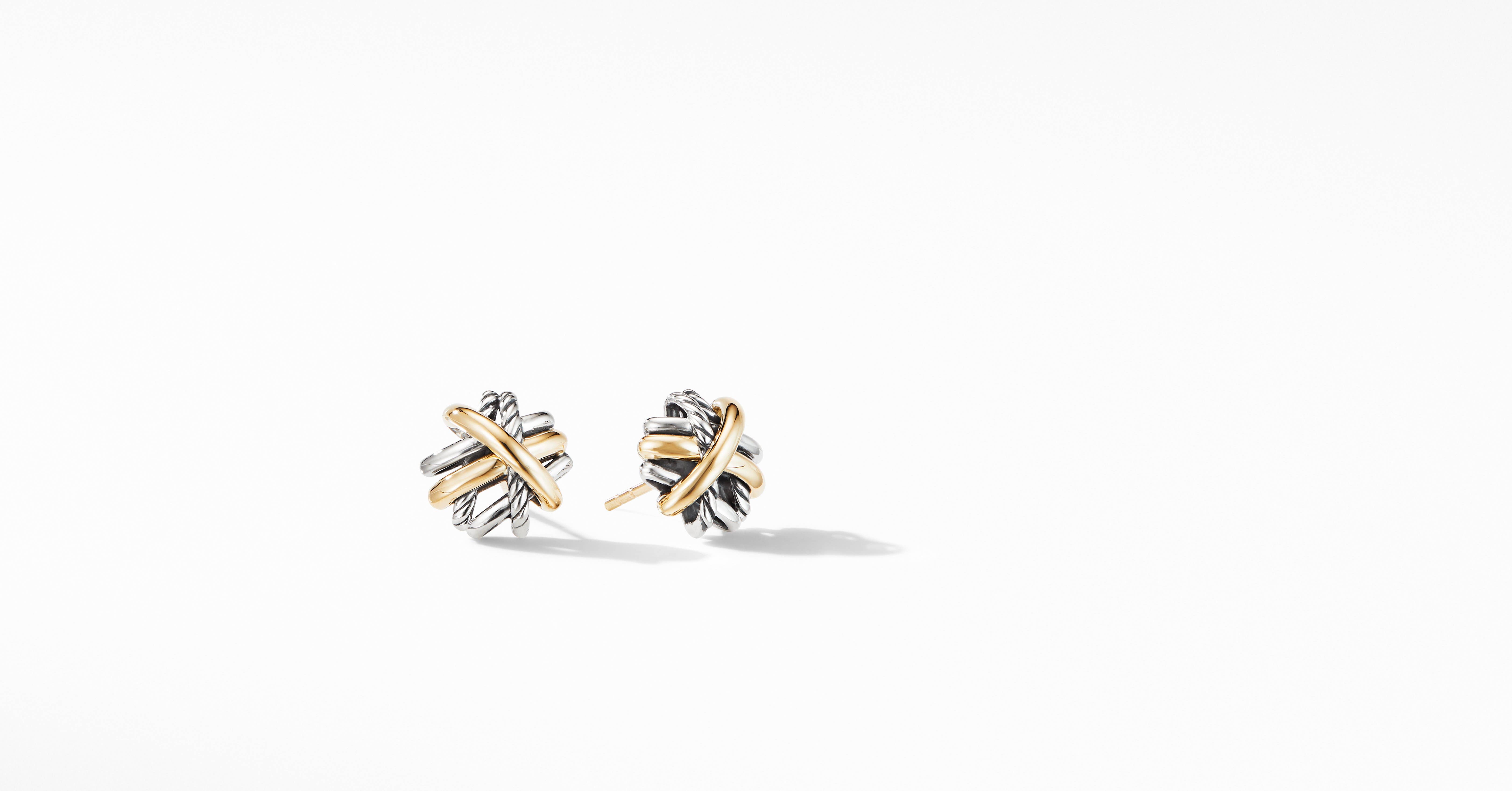 David Yurman | Crossover Stud Earrings with 18K Yellow Gold - Wishupon