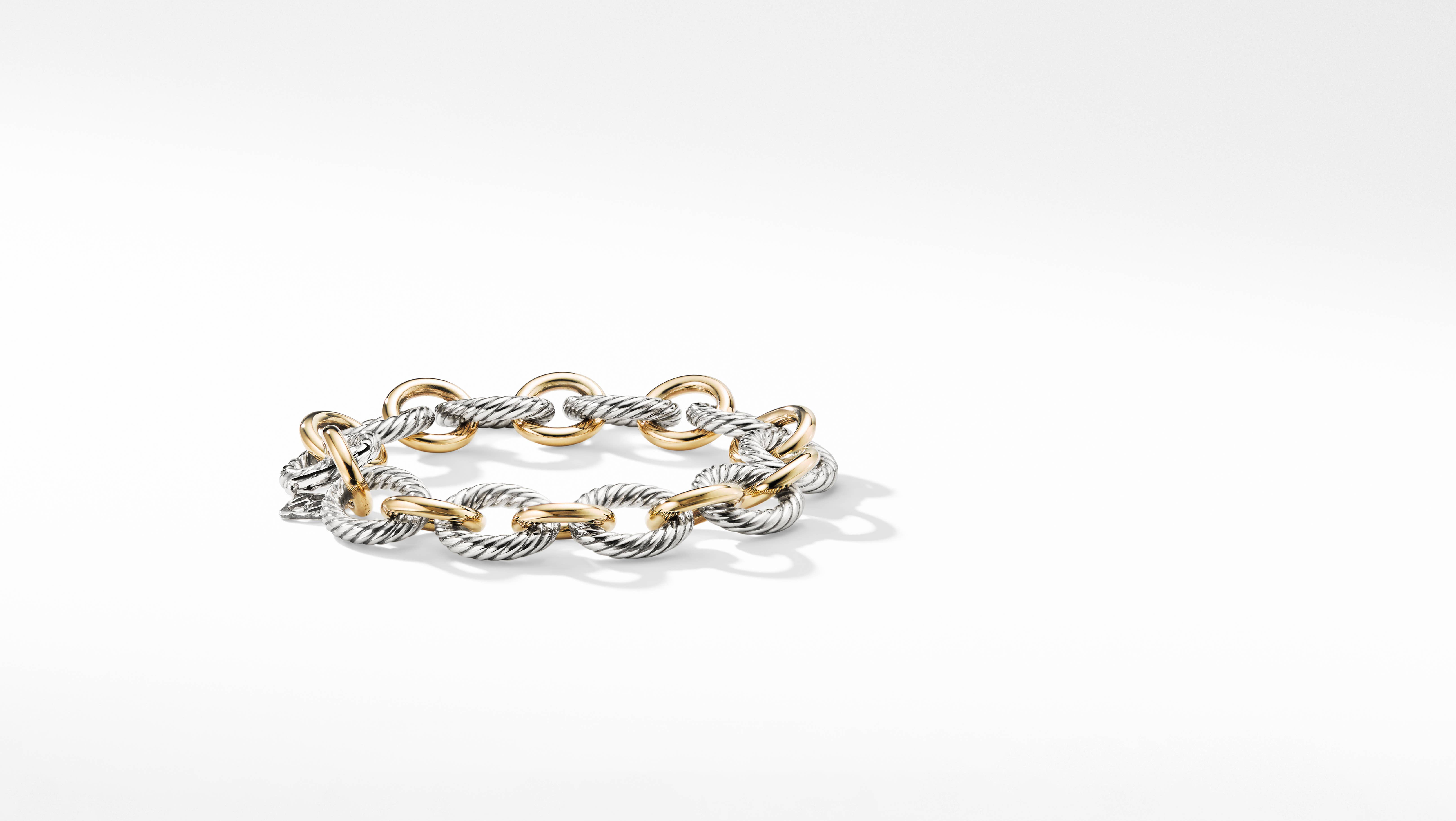 david yurman oval link bracelet silver and gold