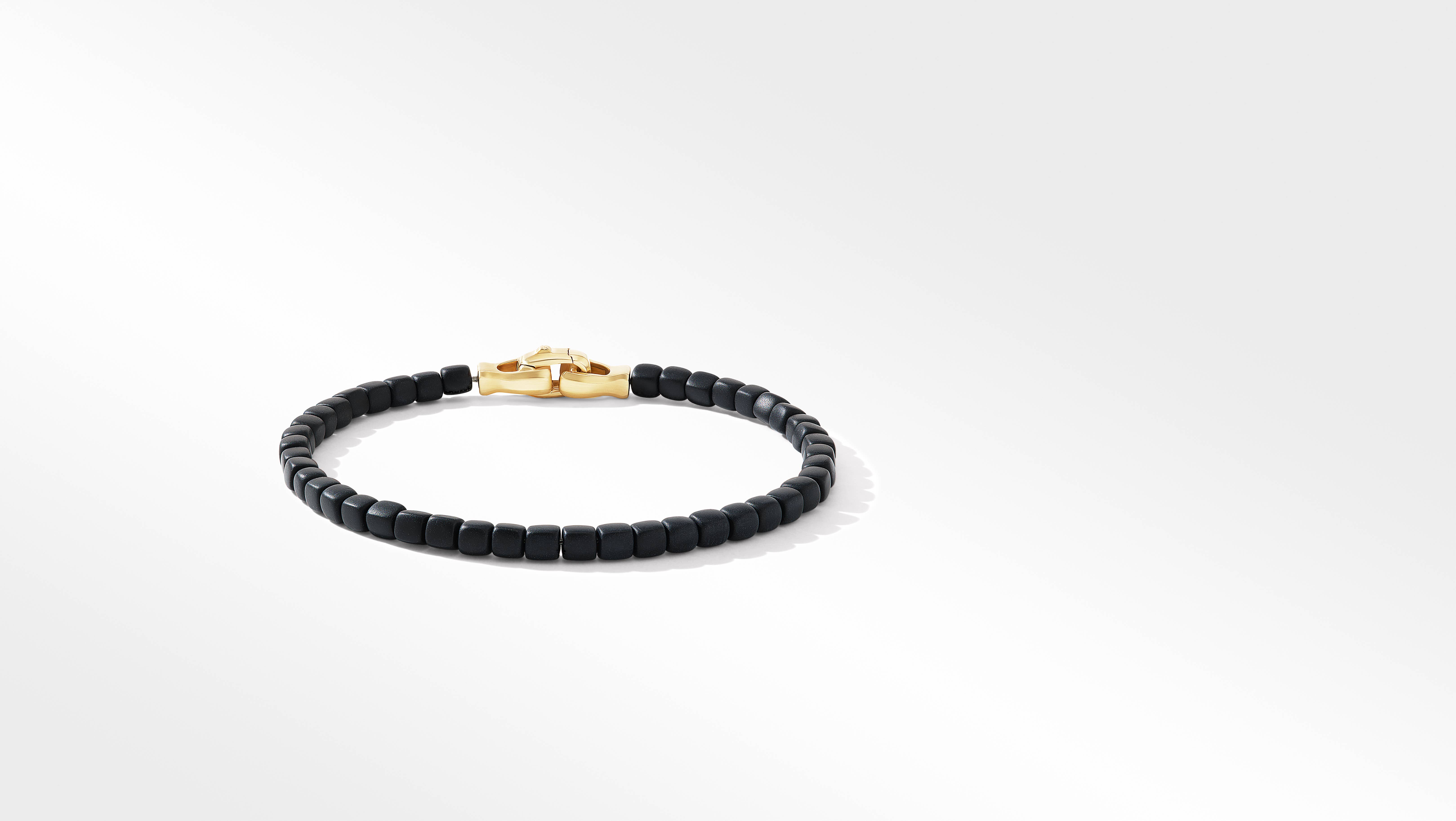 David Yurman Spiritual Beads Bracelet with Black Onyx and 18K Yellow Gold | Men's | Size M